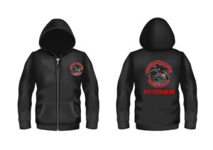 HOODIES BLACK BP SJK KARATE WITH POUNCING PANTHER LOGO & TRADITIONAL LOGO ADD PRINT KIDS-ADULTS